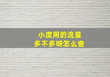 小度用的流量多不多呀怎么查