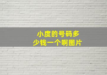 小度的号码多少钱一个啊图片