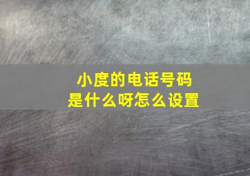 小度的电话号码是什么呀怎么设置