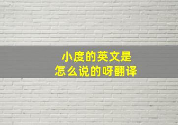 小度的英文是怎么说的呀翻译