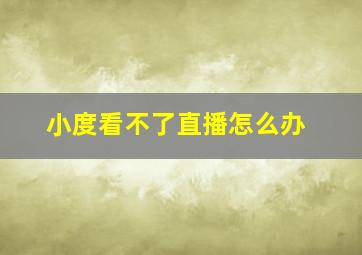 小度看不了直播怎么办