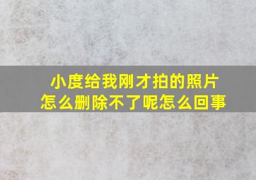 小度给我刚才拍的照片怎么删除不了呢怎么回事