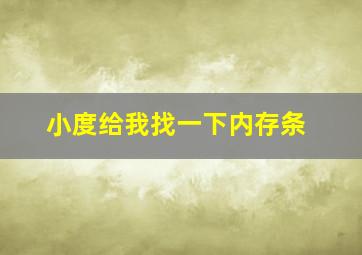 小度给我找一下内存条