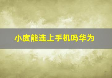 小度能连上手机吗华为