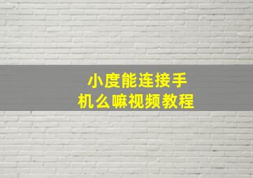 小度能连接手机么嘛视频教程