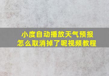 小度自动播放天气预报怎么取消掉了呢视频教程