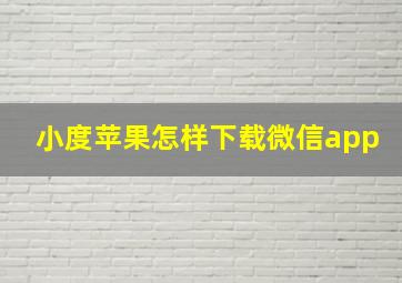 小度苹果怎样下载微信app