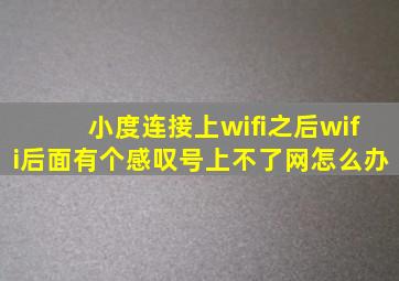 小度连接上wifi之后wifi后面有个感叹号上不了网怎么办