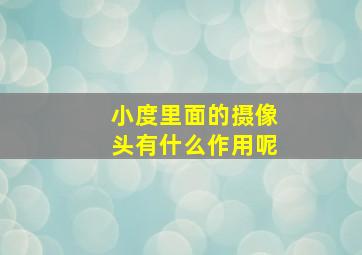 小度里面的摄像头有什么作用呢