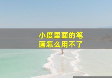 小度里面的笔画怎么用不了