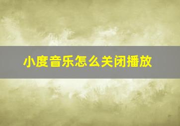 小度音乐怎么关闭播放