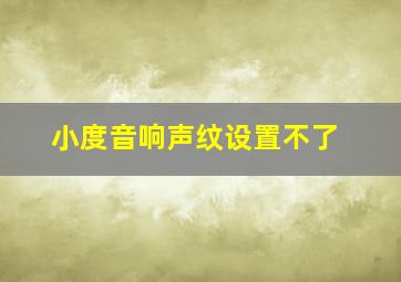 小度音响声纹设置不了