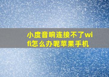 小度音响连接不了wifi怎么办呢苹果手机