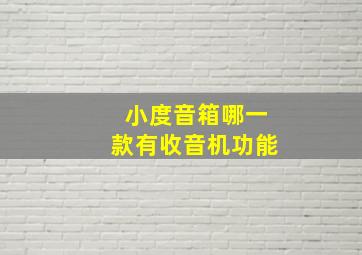 小度音箱哪一款有收音机功能