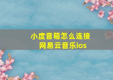 小度音箱怎么连接网易云音乐ios