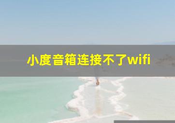 小度音箱连接不了wifi