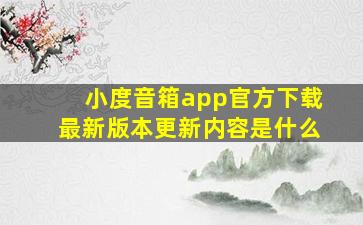 小度音箱app官方下载最新版本更新内容是什么