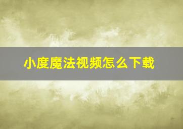 小度魔法视频怎么下载