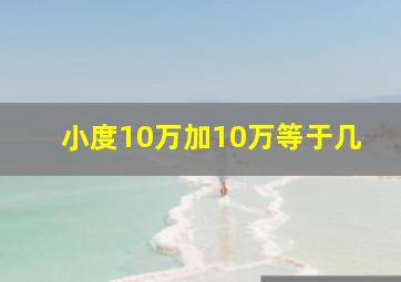 小度10万加10万等于几