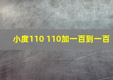 小度110+110加一百到一百