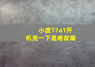 小度17a1开机亮一下是啥故障