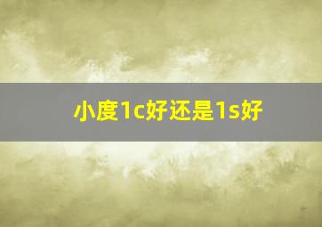 小度1c好还是1s好