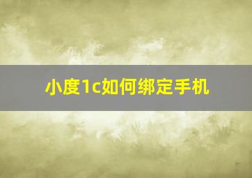 小度1c如何绑定手机