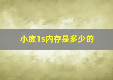 小度1s内存是多少的