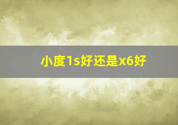 小度1s好还是x6好