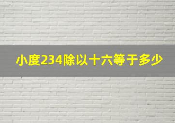 小度234除以十六等于多少