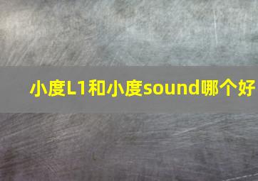 小度L1和小度sound哪个好