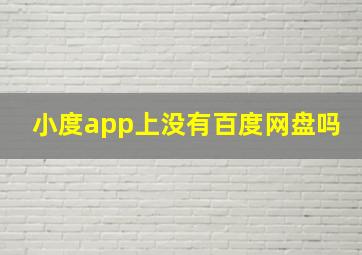 小度app上没有百度网盘吗