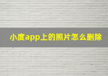 小度app上的照片怎么删除