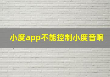 小度app不能控制小度音响