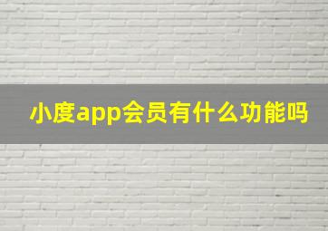 小度app会员有什么功能吗