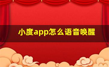 小度app怎么语音唤醒