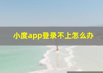 小度app登录不上怎么办