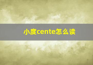 小度cente怎么读