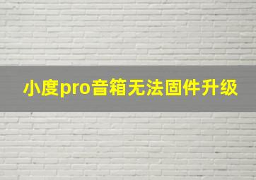 小度pro音箱无法固件升级