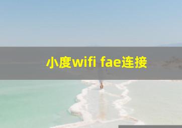 小度wifi fae连接