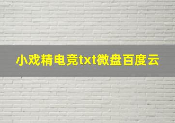 小戏精电竞txt微盘百度云