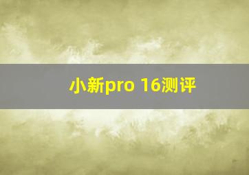 小新pro 16测评