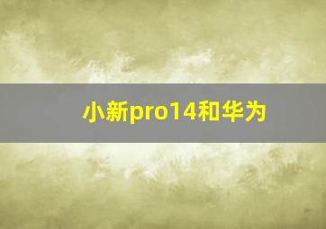 小新pro14和华为