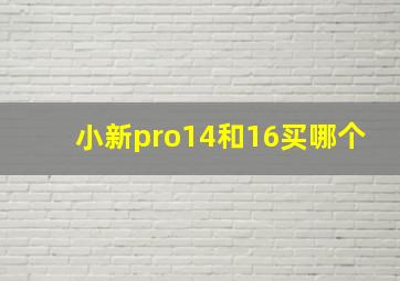 小新pro14和16买哪个