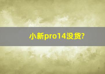 小新pro14没货?