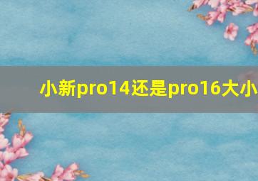 小新pro14还是pro16大小