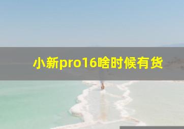 小新pro16啥时候有货