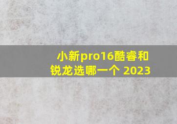 小新pro16酷睿和锐龙选哪一个 2023