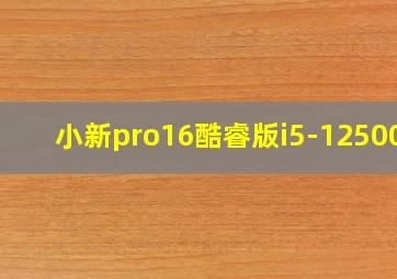 小新pro16酷睿版i5-12500h