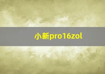 小新pro16zol